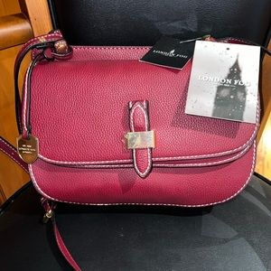 London Fog Cranberry Everton Crossbody Bag